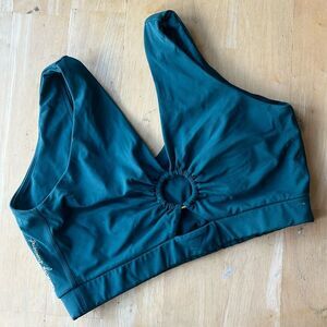 GYMSHARK x Whitney Simmons Forest Green Sports Bra V-Neck Medium Support Small